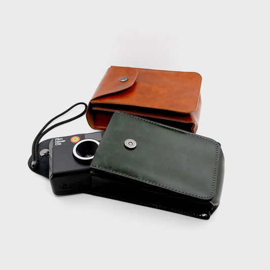 Vertical Faux Leather Camera Pouch