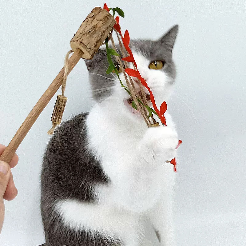Polygonum Wood Tassel Cat Stick Toy