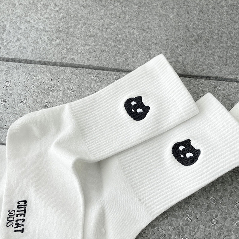 Cute Cat Socks (Black & White)