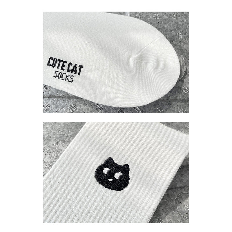 Cute Cat Socks (Black & White)
