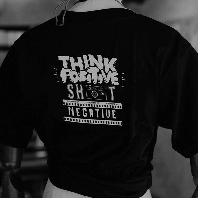 FilmNeverDie Think Positive Shoot Negative T-Shirt - 8storeytree