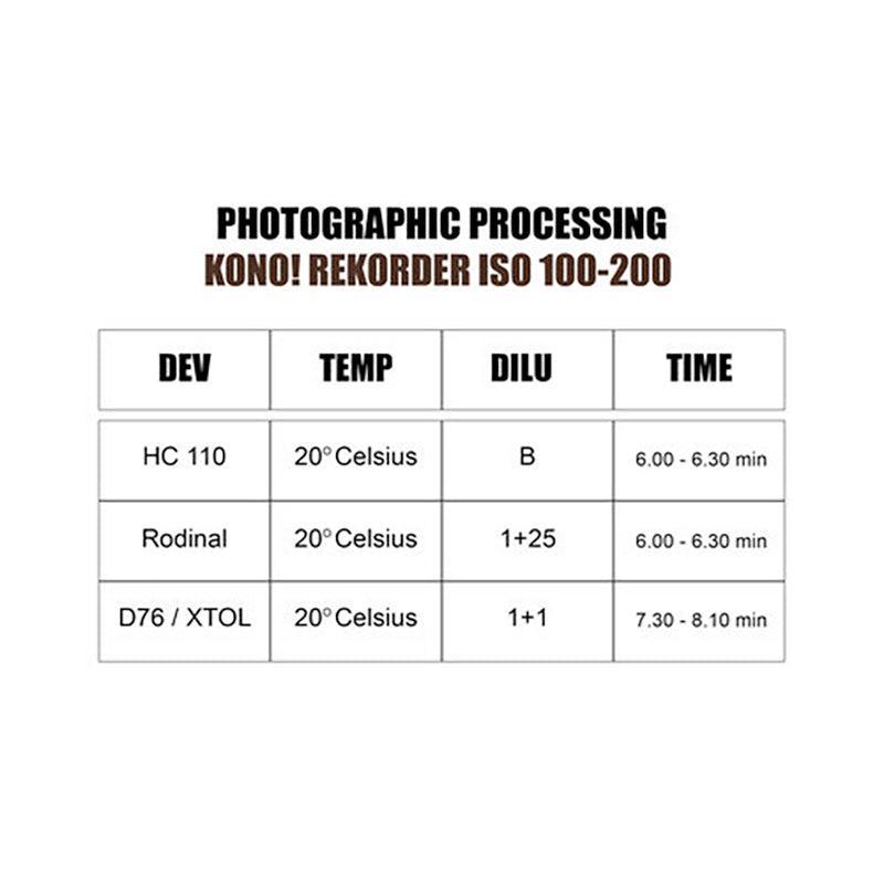 KONO! REKORDER 100-200 Black & White 35mm Film - 8storeytree