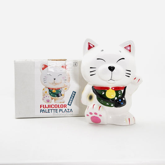 Fujicolor Palette Plaza Lucky Cat Coin Bank / Maneki Neko (Vintage)