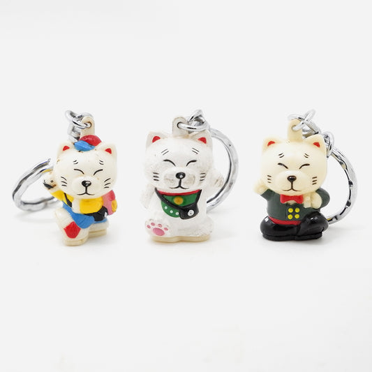 Fujicolor Palette Plaza Lucky Cat Keychain / Maneki Neko (Vintage)