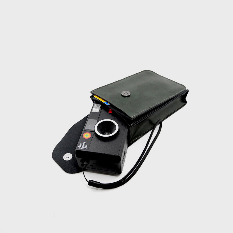 Vertical Faux Leather Camera Pouch