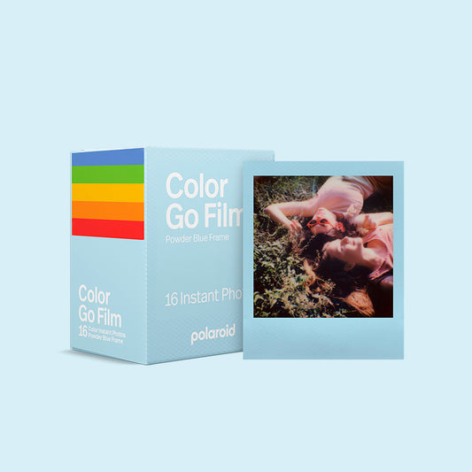 Polaroid Go Color Film Pack | Powder Blue Frame Edition (16 Photos)