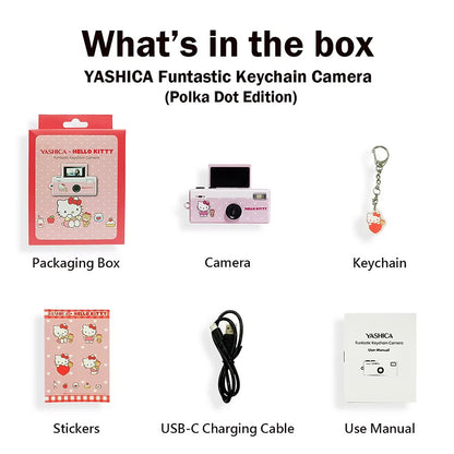 YASHICA x Hello Kitty Funtastic Keychain Camera (Polka Dot Edition)