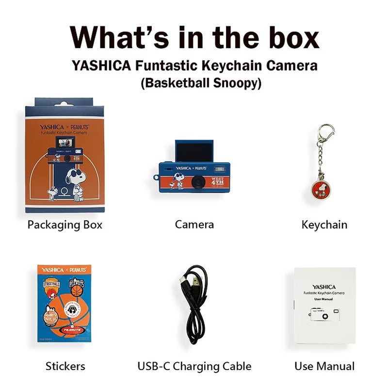 YASHICA x Peanuts Funtastic Keychain Camera (Basketball Snoopy)