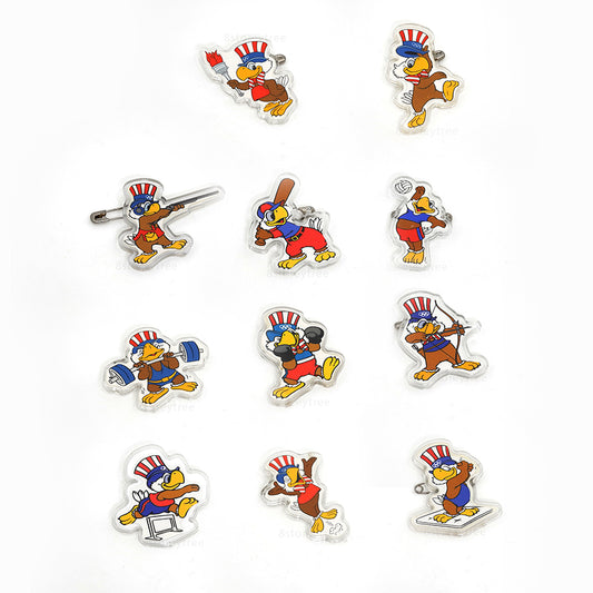 Fujicolor 1984 Summer Olympic Sam Eagle Mascot Pins (Vintage)