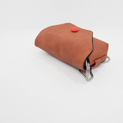 Red Button Soft Camera Pouch / Bag