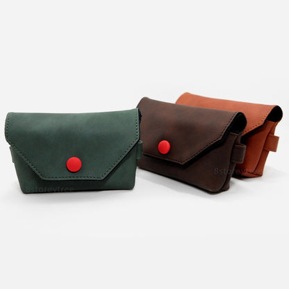 Red Button Soft Camera Pouch / Bag