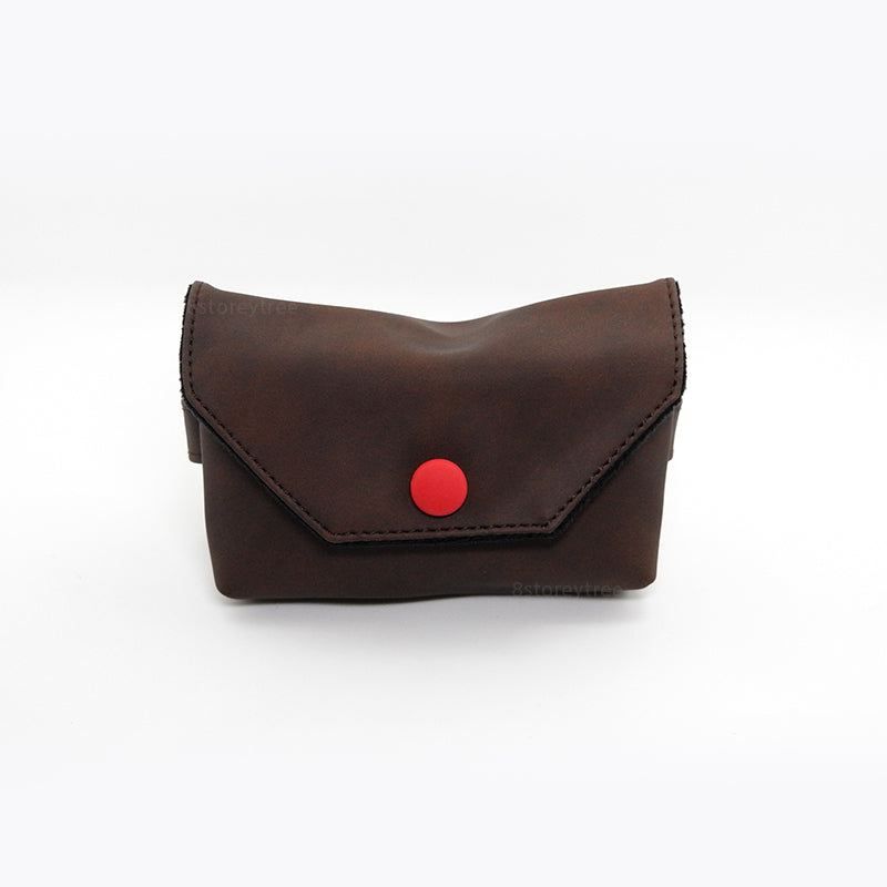 Red Button Soft Camera Pouch / Bag