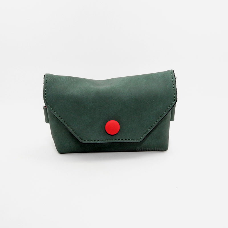 Red Button Soft Camera Pouch / Bag