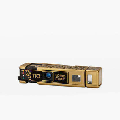 Lomography Lomomatic 110 Camera & Flash (Panthera Brass)
