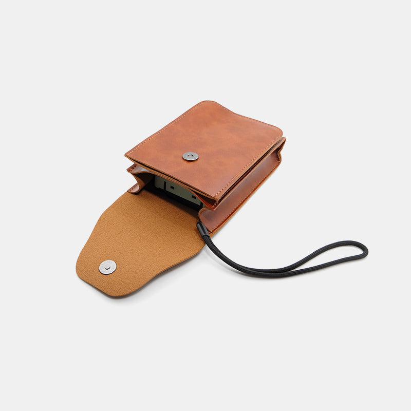 Vertical Faux Leather Camera Pouch