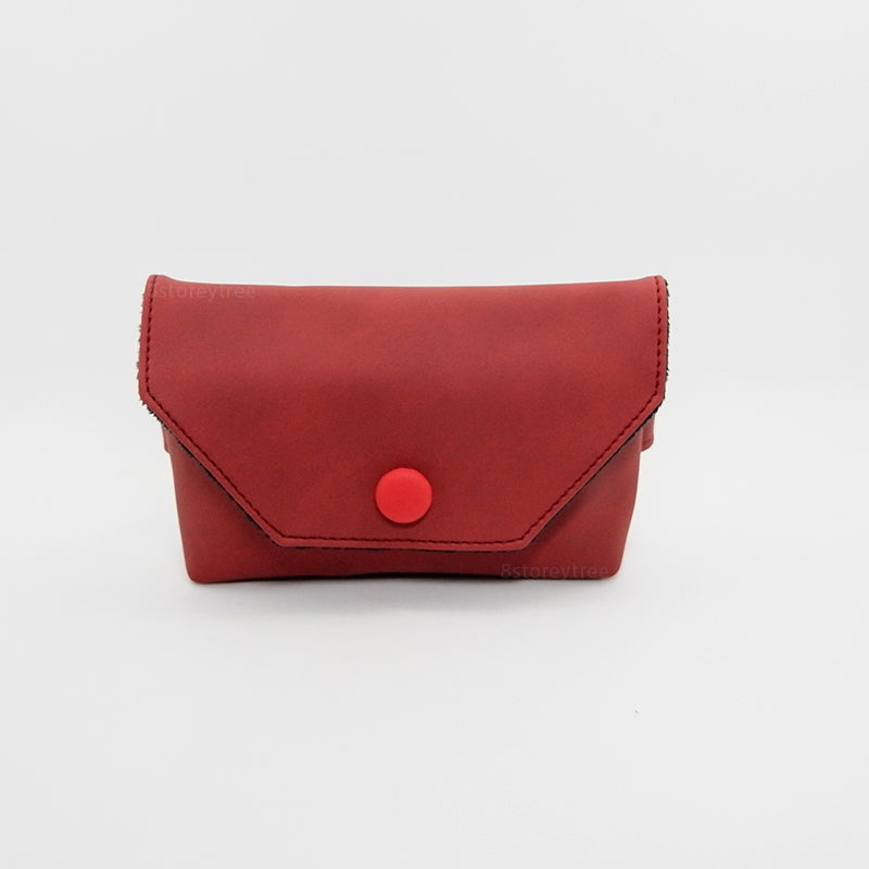 Red Button Soft Camera Pouch / Bag