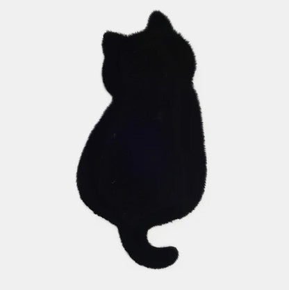 Cat Fur Rug / Floor Mat (Black)