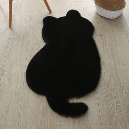 Cat Fur Rug / Floor Mat (Black)