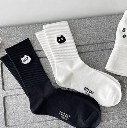 Cute Cat Socks (Black & White)