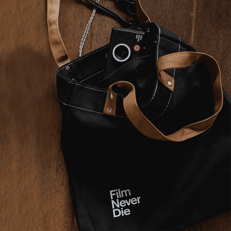 FilmNeverDie Black Tote Bag with pocket - Limited Edition - 8storeytree