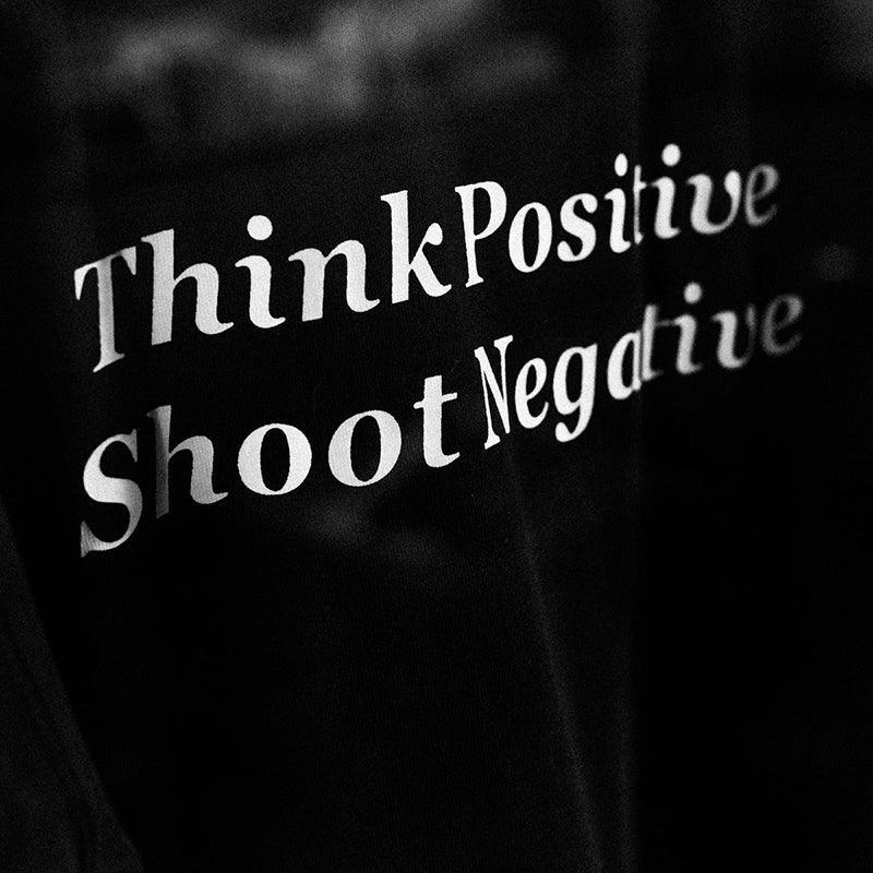 FilmNeverDie - 'Think Positive, Shoot Negative' T-Shirt - 8storeytree